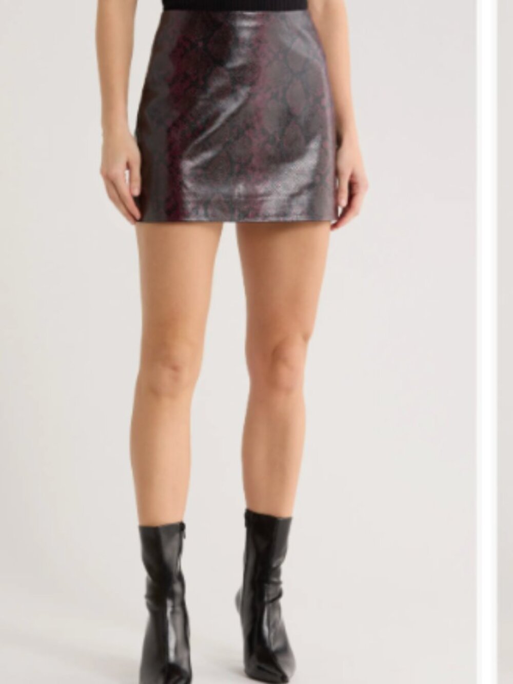 Jason Wu Snakeskin Print Faux Leather Miniskirt